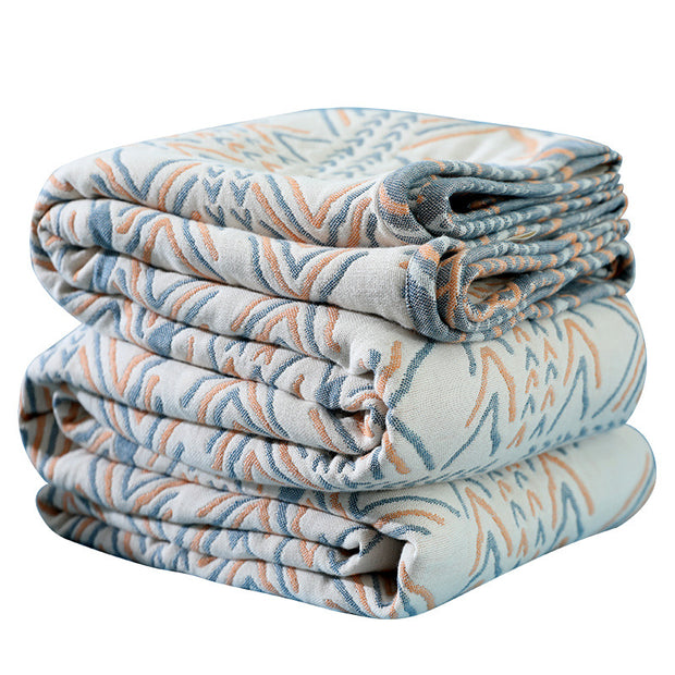Four-layer Cotton Throw Blanket With Indian Arrow Pattern