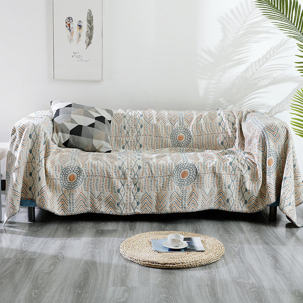 Four-layer Cotton Throw Blanket With Indian Arrow Pattern