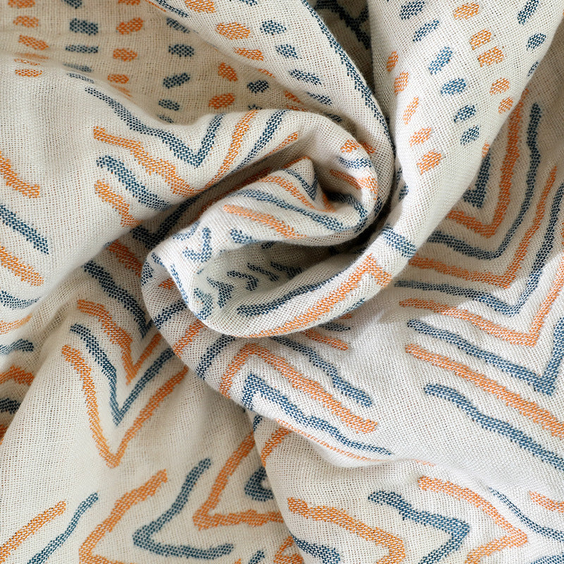 Four-layer Cotton Throw Blanket With Indian Arrow Pattern