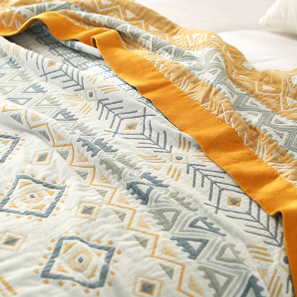 Patterned Five-layer Cotton Throw Blanket