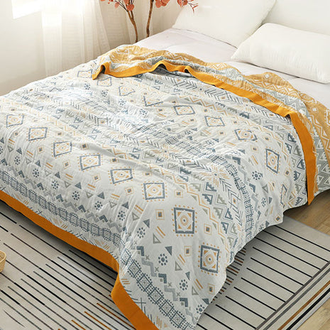 Patterned Five-layer Cotton Throw Blanket