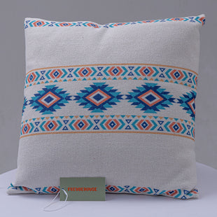 Pure Cotton Knitted Pillow - Triangles