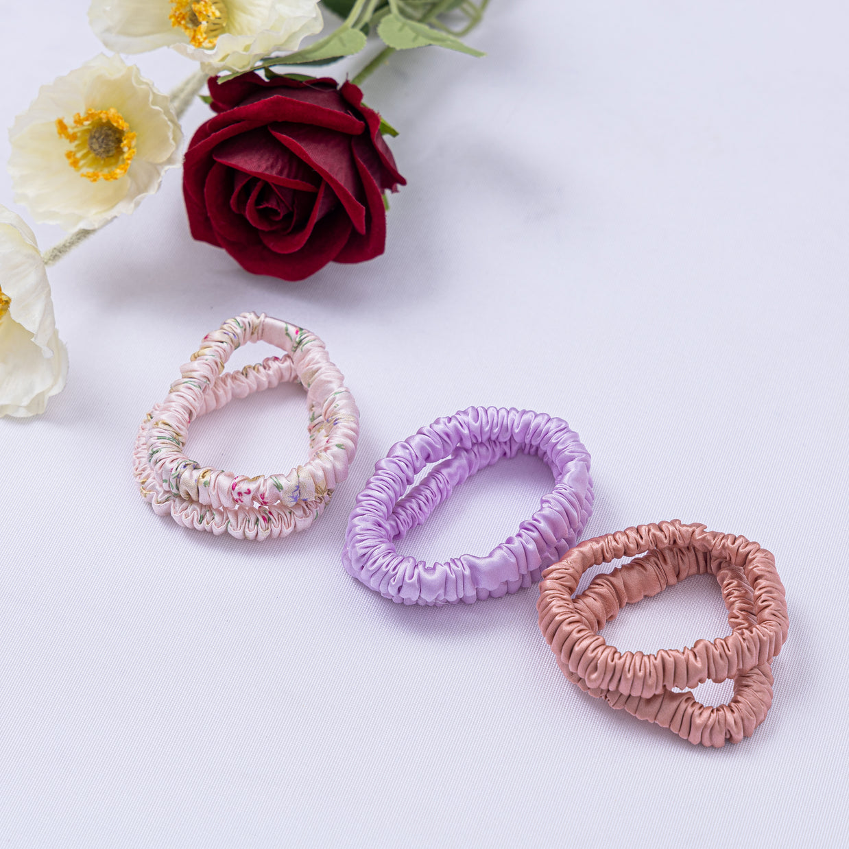 Skinny Silk Scrunchies Set