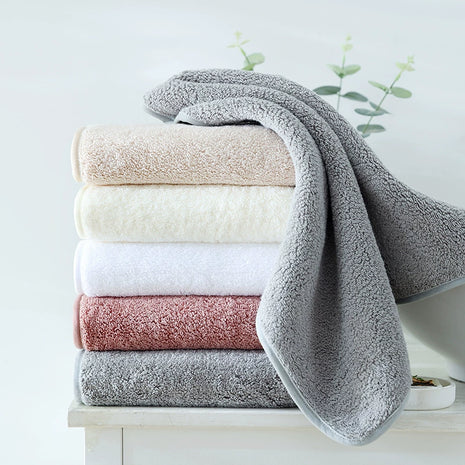 Premium Thick Cotton Towel Set with Elegant Edging