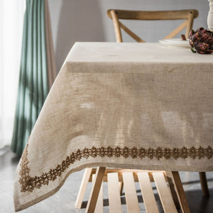 Linen Tablecloth With Twine Lace