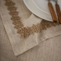 Linen Tablecloth With Twine Lace