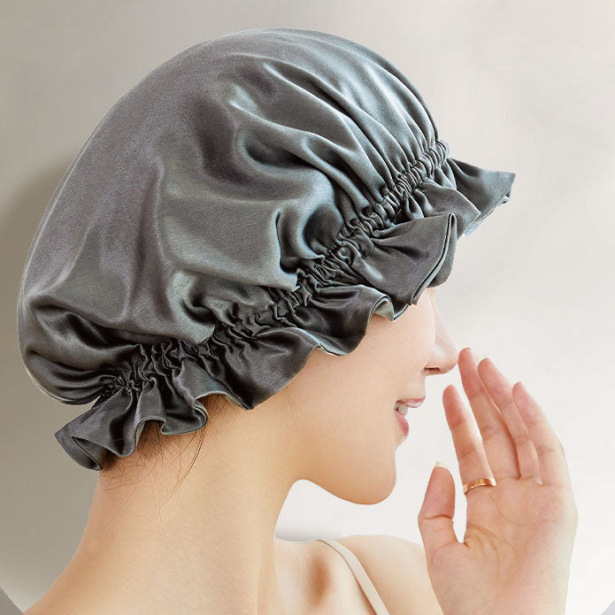 19 Momme Reversible Ruffled Silk Sleep Cap