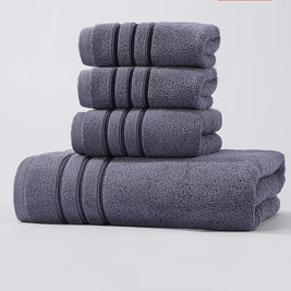 Pure Cotton Contrast Color Towel Set