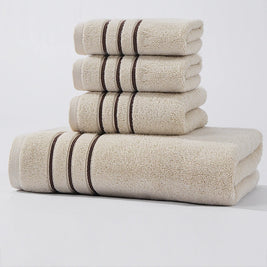 Pure Cotton Contrast Color Towel Set
