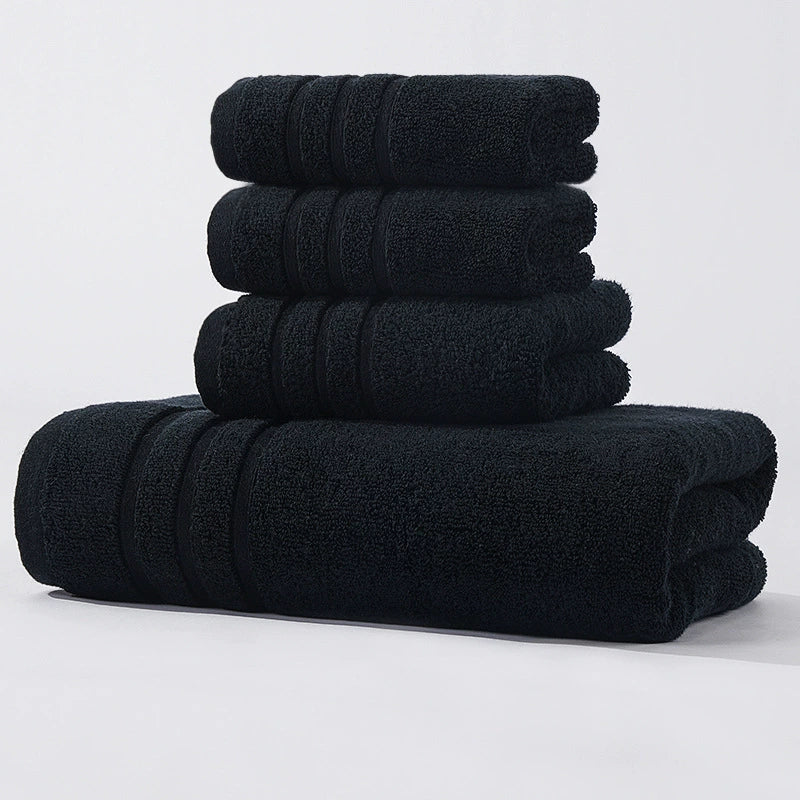 Pure Cotton Contrast Color Towel Set