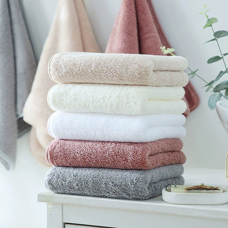 Premium Thick Cotton Towel Set with Elegant Edging