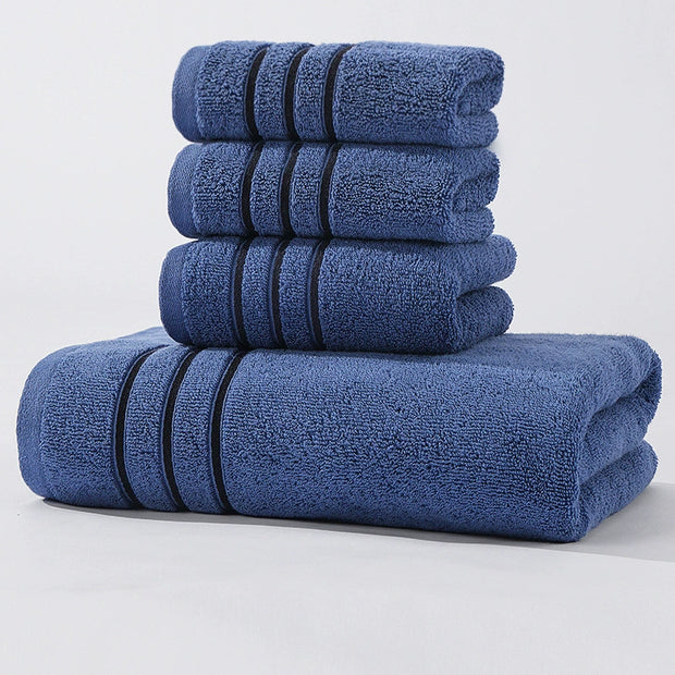 Pure Cotton Contrast Color Towel Set