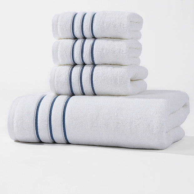 Pure Cotton Contrast Color Towel Set