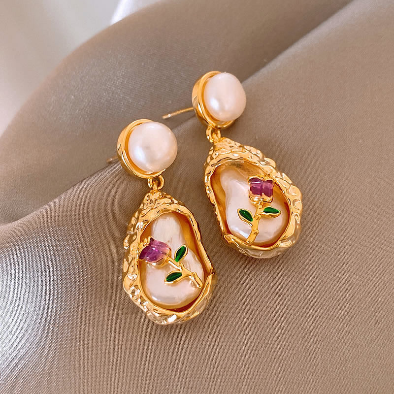 Baroque Style Irregular Pearl Earrings