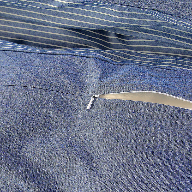 Blue-White Stripes Pure Cotton Sheet Set