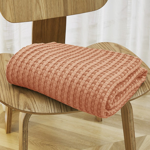 Self-Cooling Bamboo Throw With Waffle Pattern