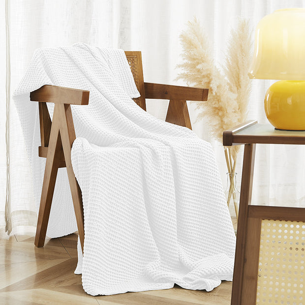 Self-Cooling Bamboo Throw With Waffle Pattern