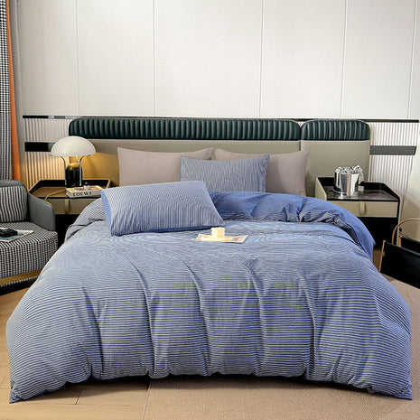 Blue-White Stripes Pure Cotton Sheet Set