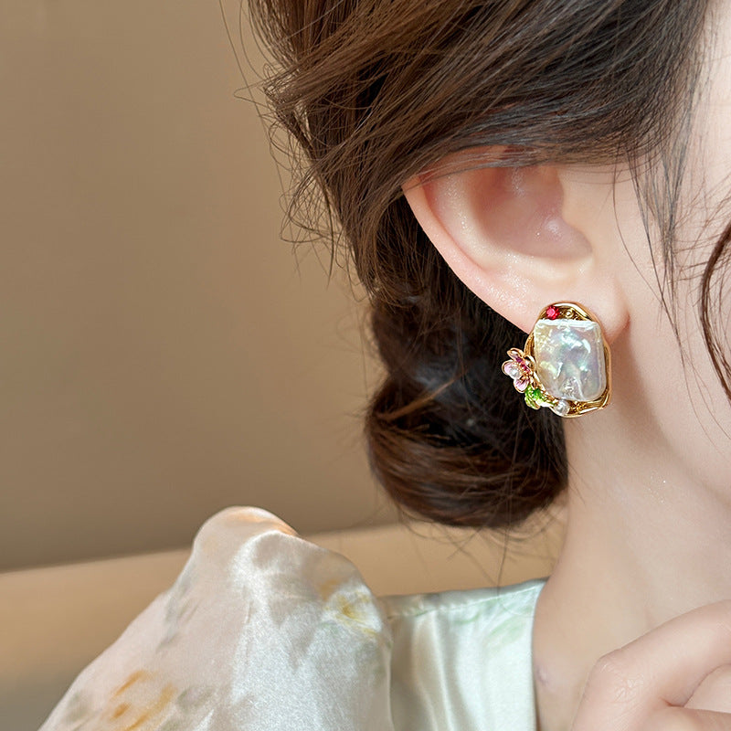 Baroque Style Irregular Pearl Earrings