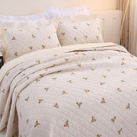 Washable Cotton Quilt Set With Cute Cartoon Pattern