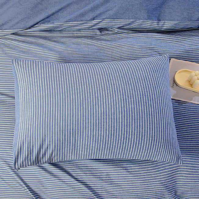 Blue-White Stripes Pure Cotton Sheet Set
