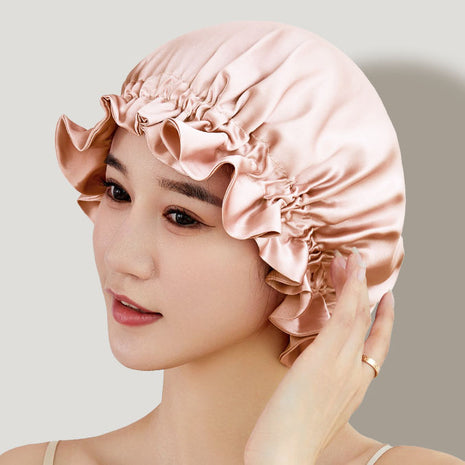 19 Momme Reversible Ruffled Silk Sleep Cap