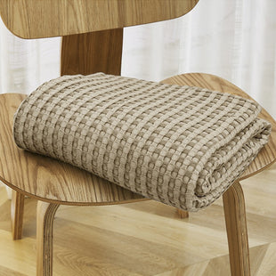 Self-Cooling Bamboo Throw With Waffle Pattern
