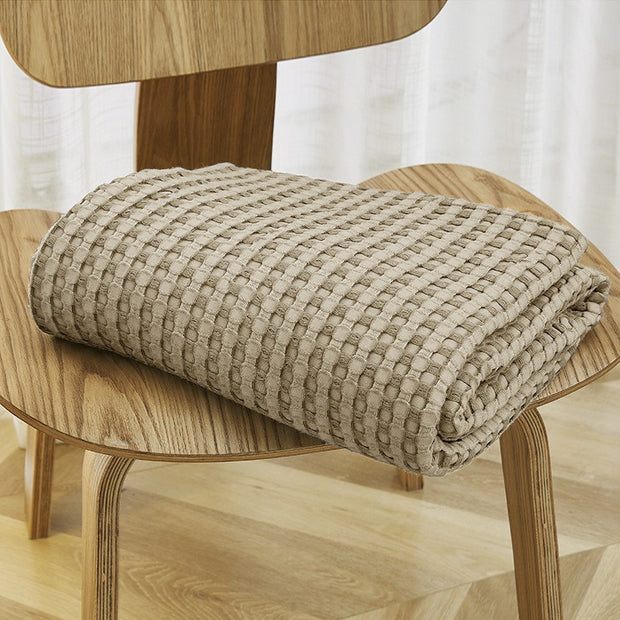 Self-Cooling Bamboo Throw With Waffle Pattern