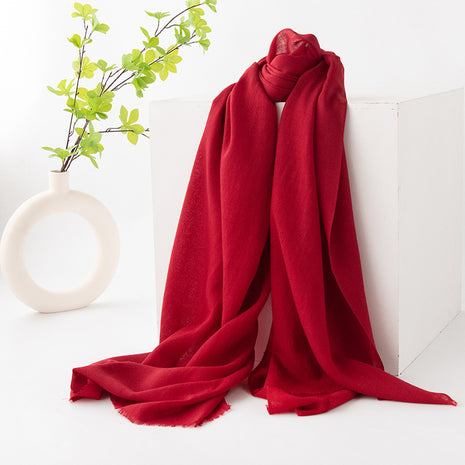 Dopamine-Color Wool Scarf