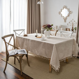 Linen Tablecloth With Twine Lace