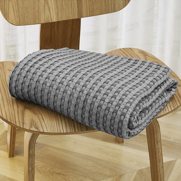 Self-Cooling Bamboo Throw With Waffle Pattern